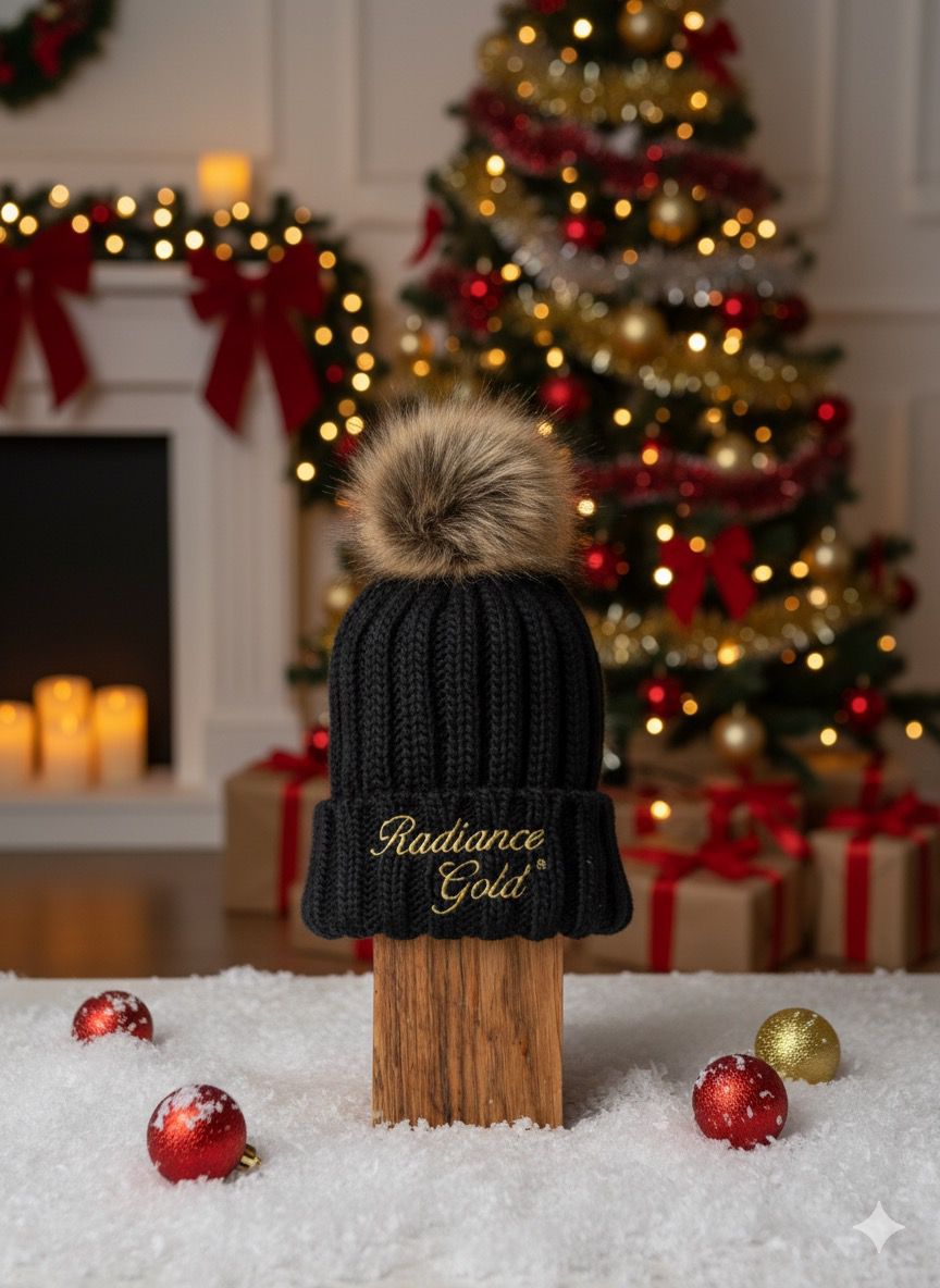 Radiance Gold Winter Beanie Hat - Limited Time Stocking Fillers